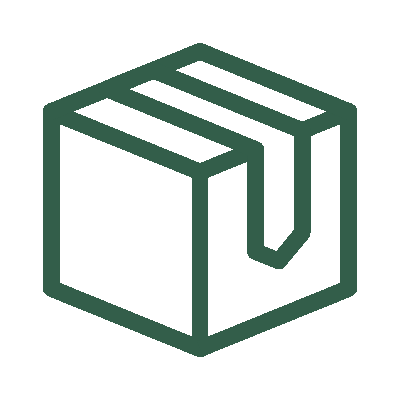 Secure package box icon representing safe delivery for healthcare services.